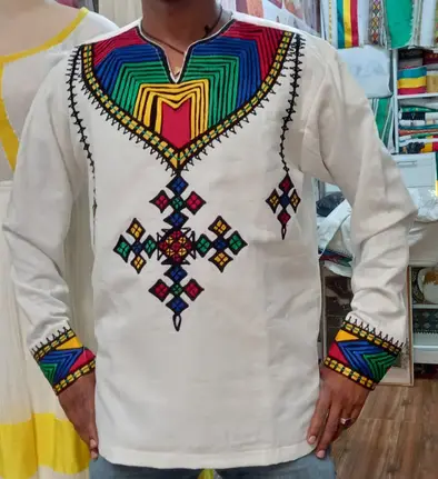 Men Tshirt Tilf የወንዶች ቲሸርት ጥልፍ